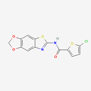 molecular formula C13H7ClN2O3S2 B2450557 5-氯-N-([1,3]二氧杂[4,5-f][1,3]苯并噻唑-6-基)噻吩-2-甲酰胺 CAS No. 892857-27-1