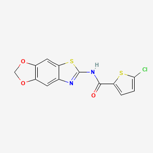 molecular formula C13H7ClN2O3S2 B2450557 N-( [1,3]二氧杂环戊烯并[4',5':4,5]苯并[1,2-d]噻唑-6-基)-5-氯噻吩-2-甲酰胺 CAS No. 892857-27-1