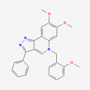 molecular formula C26H23N3O3 B2450559 7,8-dimethoxy-5-(2-methoxybenzyl)-3-phenyl-5H-pyrazolo[4,3-c]quinoline CAS No. 866728-66-7