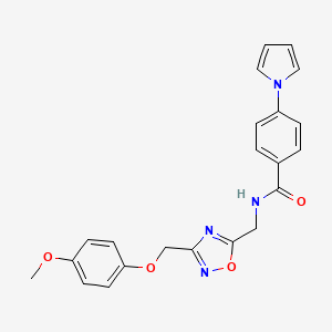 molecular formula C22H20N4O4 B2450562 N-((3-((4-甲氧基苯氧基)甲基)-1,2,4-恶二唑-5-基)甲基)-4-(1H-吡咯-1-基)苯甲酰胺 CAS No. 1226438-23-8