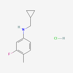 molecular formula C11H15ClFN B2450564 N-(cyclopropylmethyl)-3-fluoro-4-methylaniline hydrochloride CAS No. 2044872-23-1