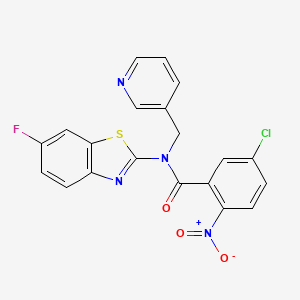 molecular formula C20H12ClFN4O3S B2450568 5-chloro-N-(6-fluorobenzo[d]thiazol-2-yl)-2-nitro-N-(pyridin-3-ylmethyl)benzamide CAS No. 895019-88-2