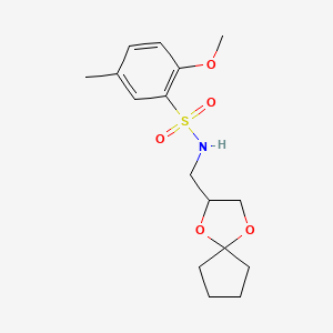 N-(1,4-dioxaspiro[4.4]nonan-2-ylmethyl)-2-methoxy-5-methylbenzenesulfonamide