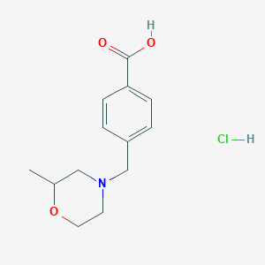 molecular formula C13H18ClNO3 B2450573 4-[(2-Methylmorpholin-4-yl)methyl]benzoic acid;hydrochloride CAS No. 2287298-88-6