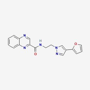 molecular formula C18H15N5O2 B2450577 N-(2-(4-(furan-2-yl)-1H-pyrazol-1-yl)ethyl)quinoxaline-2-carboxamide CAS No. 2034511-78-7