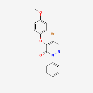 molecular formula C18H15BrN2O3 B2450583 5-bromo-4-(4-methoxyphenoxy)-2-(4-methylphenyl)-3(2H)-pyridazinone CAS No. 478066-75-0