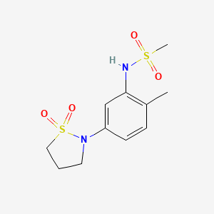 molecular formula C11H16N2O4S2 B2450590 N-(5-(1,1-dioxidoisothiazolidin-2-yl)-2-methylphenyl)methanesulfonamide CAS No. 941974-78-3