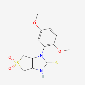 1-(2,5-dimethoxyphenyl)-2-mercapto-3a,4,6,6a-tetrahydro-1H-thieno[3,4-d]imidazole 5,5-dioxide