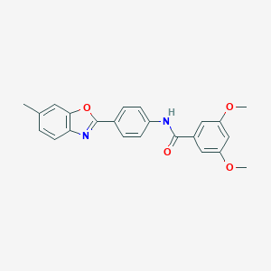 molecular formula C23H20N2O4 B245060 3,5-dimethoxy-N-[4-(6-methyl-1,3-benzoxazol-2-yl)phenyl]benzamide 