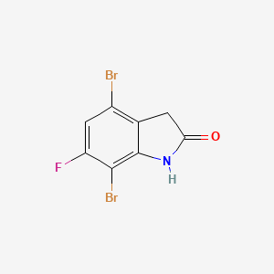 molecular formula C8H4Br2FNO B2450603 4,7-Dibromo-6-fluoro-2,3-dihydro-1H-indol-2-one CAS No. 2007921-27-7