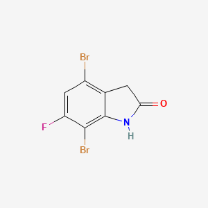 molecular formula C8H4Br2FNO B2450603 4,7-二溴-6-氟-2,3-二氢-1H-吲哚-2-酮 CAS No. 2007921-27-7