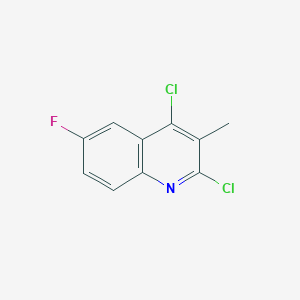 molecular formula C10H6Cl2FN B2450605 2,4-ジクロロ-6-フルオロ-3-メチルキノリン CAS No. 1259438-77-1