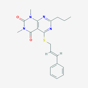 5-(cinnamylthio)-1,3-dimethyl-7-propylpyrimido[4,5-d]pyrimidine-2,4(1H,3H)-dione
