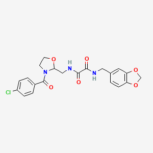 N1-(benzo[d][1,3]dioxol-5-ylmethyl)-N2-((3-(4-chlorobenzoyl)oxazolidin-2-yl)methyl)oxalamide