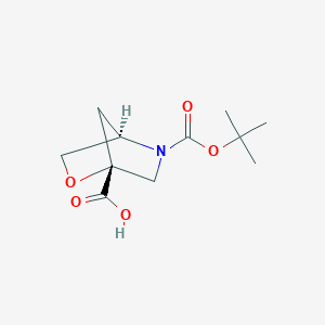 molecular formula C11H17NO5 B2450611 (1R,4R)-5-(tert-Butoxycarbonyl)-2-oxa-5-azabicyclo[2.2.1]heptane-1-carboxylic acid CAS No. 2408936-49-0