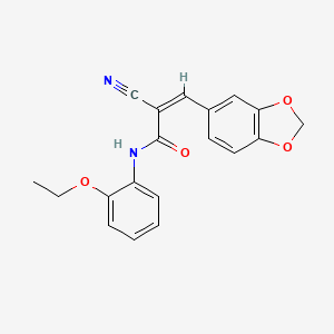 molecular formula C19H16N2O4 B2450617 (Z)-3-(1,3-Benzodioxol-5-yl)-2-cyano-N-(2-ethoxyphenyl)prop-2-enamide CAS No. 479588-29-9