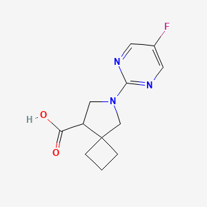 molecular formula C12H14FN3O2 B2450621 6-(5-氟嘧啶-2-基)-6-氮杂螺[3.4]辛烷-8-羧酸 CAS No. 2034336-20-2