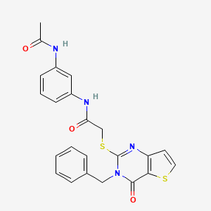 2-({3-benzyl-4-oxo-3H,4H-thieno[3,2-d]pyrimidin-2-yl}sulfanyl)-N-(3-acetamidophenyl)acetamide