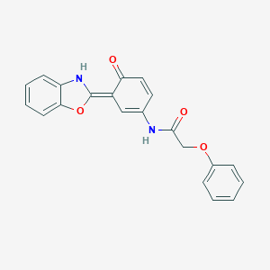 N-[(3E)-3-(3H-1,3-benzoxazol-2-ylidene)-4-oxocyclohexa-1,5-dien-1-yl]-2-phenoxyacetamide