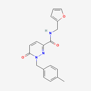 molecular formula C18H17N3O3 B2450634 N-(furan-2-ylmethyl)-1-(4-methylbenzyl)-6-oxo-1,6-dihydropyridazine-3-carboxamide CAS No. 1049566-77-9