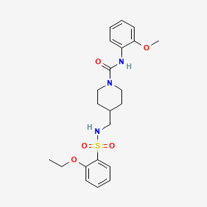 molecular formula C22H29N3O5S B2450643 4-((2-ethoxyphenylsulfonamido)methyl)-N-(2-methoxyphenyl)piperidine-1-carboxamide CAS No. 1235311-26-8