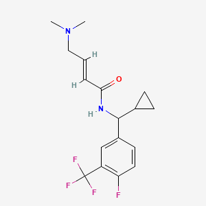 molecular formula C17H20F4N2O B2450649 (E)-N-[Cyclopropyl-[4-fluoro-3-(trifluoromethyl)phenyl]methyl]-4-(dimethylamino)but-2-enamide CAS No. 2411338-53-7