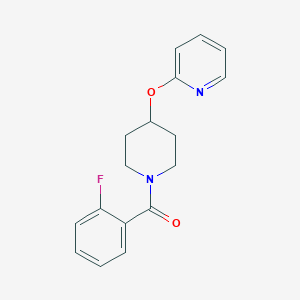 molecular formula C17H17FN2O2 B2450650 (2-Fluorophenyl)(4-(pyridin-2-yloxy)piperidin-1-yl)methanone CAS No. 1428350-76-8