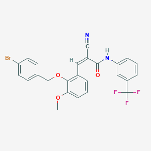 (Z)-3-[2-[(4-Bromophenyl)methoxy]-3-methoxyphenyl]-2-cyano-N-[3-(trifluoromethyl)phenyl]prop-2-enamide