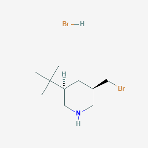 molecular formula C10H21Br2N B2450656 (3R,5R)-3-(Bromomethyl)-5-tert-butylpiperidine;hydrobromide CAS No. 2305185-28-6