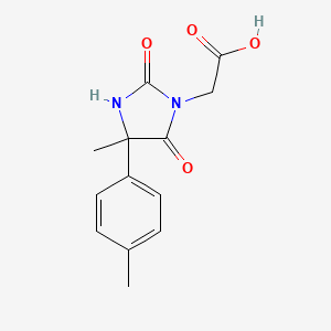 molecular formula C13H14N2O4 B2450663 2-[4-Methyl-4-(4-methylphenyl)-2,5-dioxoimidazolidin-1-yl]acetic acid CAS No. 956412-34-3