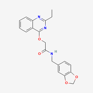 molecular formula C20H19N3O4 B2450668 N-[(2H-1,3-BENZODIOXOL-5-YL)METHYL]-2-[(2-ETHYLQUINAZOLIN-4-YL)OXY]ACETAMIDE CAS No. 1115871-45-8