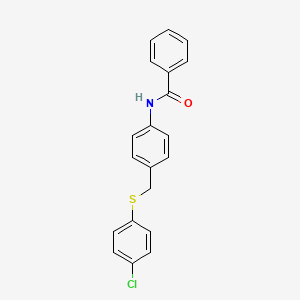 molecular formula C20H16ClNOS B2450669 N-(4-{[(4-氯苯基)硫代]甲基}苯基)苯甲酰胺 CAS No. 321431-90-7