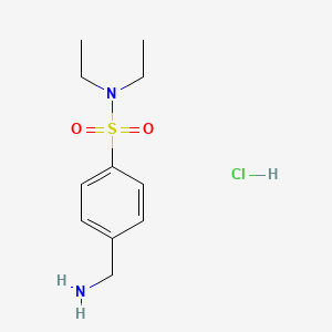 molecular formula C11H19ClN2O2S B2450670 4-(aminomethyl)-N,N-diethylbenzenesulfonamide hydrochloride CAS No. 878745-43-8