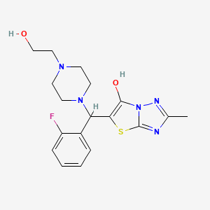 5-((2-Fluorophenyl)(4-(2-hydroxyethyl)piperazin-1-yl)methyl)-2-methylthiazolo[3,2-b][1,2,4]triazol-6-ol