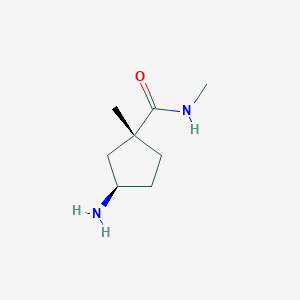 molecular formula C8H16N2O B2450678 (1R,3R)-3-Amino-N,1-dimethylcyclopentane-1-carboxamide CAS No. 2306254-63-5