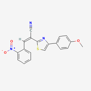 (2Z)-2-[4-(4-methoxyphenyl)-1,3-thiazol-2-yl]-3-(2-nitrophenyl)prop-2-enenitrile