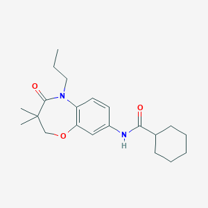 N-(3,3-dimethyl-4-oxo-5-propyl-2,3,4,5-tetrahydrobenzo[b][1,4]oxazepin-8-yl)cyclohexanecarboxamide