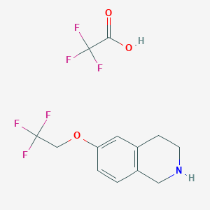 molecular formula C13H13F6NO3 B2450689 2,2,2-三氟乙酸；6-(2,2,2-三氟乙氧基)-1,2,3,4-四氢异喹啉 CAS No. 2241129-30-4