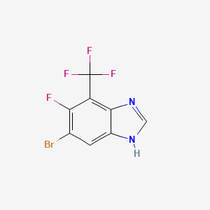 molecular formula C8H3BrF4N2 B2450692 6-Bromo-5-fluoro-4-(trifluoromethyl)-1H-benzimidazole CAS No. 1820619-42-8