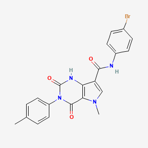 molecular formula C21H17BrN4O3 B2450696 N-(4-bromophenyl)-5-methyl-2,4-dioxo-3-(p-tolyl)-2,3,4,5-tetrahydro-1H-pyrrolo[3,2-d]pyrimidine-7-carboxamide CAS No. 921807-12-7