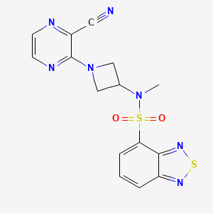 molecular formula C15H13N7O2S2 B2450698 N-[1-(3-cyanopyrazin-2-yl)azetidin-3-yl]-N-methyl-2,1,3-benzothiadiazole-4-sulfonamide CAS No. 2380189-85-3