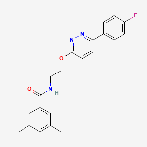 molecular formula C21H20FN3O2 B2450706 N-(2-{[6-(4-fluorophenyl)pyridazin-3-yl]oxy}ethyl)-3,5-dimethylbenzamide CAS No. 920157-11-5