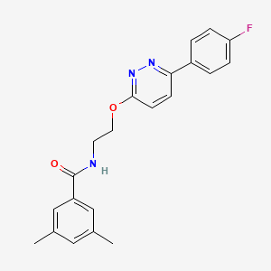 molecular formula C21H20FN3O2 B2450706 N-(2-{[6-(4-Fluorphenyl)pyridazin-3-yl]oxy}ethyl)-3,5-dimethylbenzamid CAS No. 920157-11-5