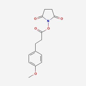 molecular formula C14H15NO5 B2450707 3-(4-Methoxy-phenyl)-propionic acid 2,5-dioxo-pyrrolidin-1-yl ester CAS No. 131450-45-8