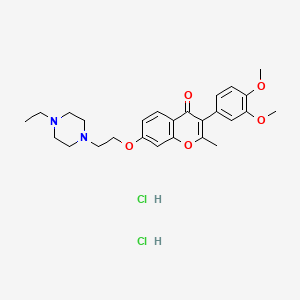 3-(3,4-dimethoxyphenyl)-7-(2-(4-ethylpiperazin-1-yl)ethoxy)-2-methyl-4H-chromen-4-one dihydrochloride