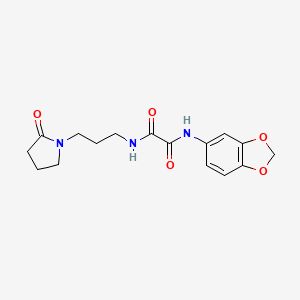 molecular formula C16H19N3O5 B2450712 N'-(1,3-benzodioxol-5-yl)-N-[3-(2-oxopyrrolidin-1-yl)propyl]oxamide CAS No. 899748-68-6