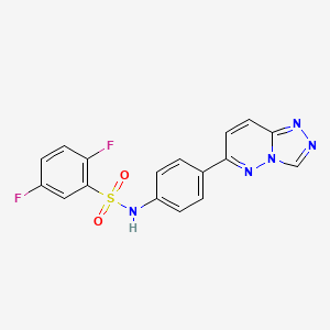 molecular formula C17H11F2N5O2S B2450723 2,5-二氟-N-[4-([1,2,4]三唑并[4,3-b]哒嗪-6-基)苯基]苯磺酰胺 CAS No. 894069-15-9