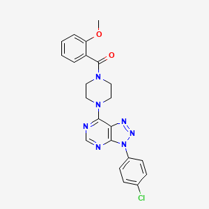 molecular formula C22H20ClN7O2 B2450724 (4-(3-(4-chlorophenyl)-3H-[1,2,3]triazolo[4,5-d]pyrimidin-7-yl)piperazin-1-yl)(2-methoxyphenyl)methanone CAS No. 920228-48-4