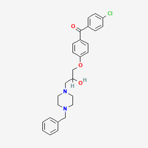 molecular formula C27H29ClN2O3 B2450726 1-(4-苄基哌嗪-1-基)-3-[4-(4-氯苯甲酰)苯氧基]丙烷-2-醇 CAS No. 694466-73-4