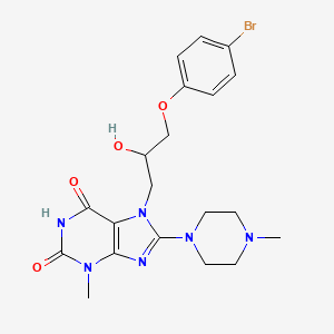 molecular formula C20H25BrN6O4 B2450728 7-(3-(4-溴苯氧基)-2-羟丙基)-3-甲基-8-(4-甲基哌嗪-1-基)-1H-嘌呤-2,6(3H,7H)-二酮 CAS No. 332103-75-0